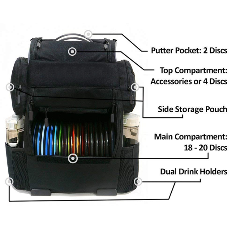 Heavy Duty Customize Outdoor Padded Disc Golf Cooler Backpack Disc Golf Backpack Bag