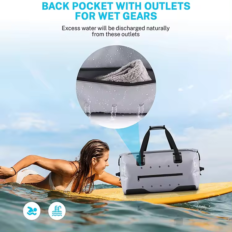 Durable 60L TPU Dry Duffel Bag Motorcycle Dry Bag For Camping Surfing Boating