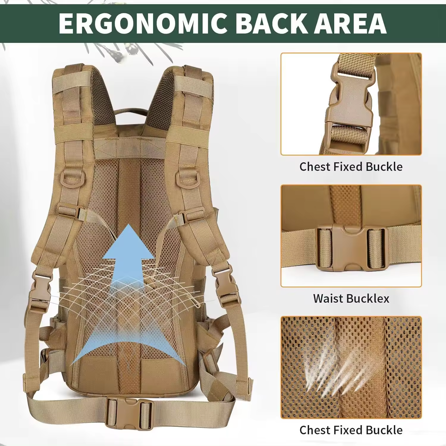New Product Hunting Backpack Tactical 25L Rucksack Khaki Hiking Daypack