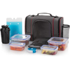 Waterproof Unisex Meal Prep Bag Fitness Insulated Thermal Cooler Bag With 6 Food Portion Control Containers Meal Cooler Bag