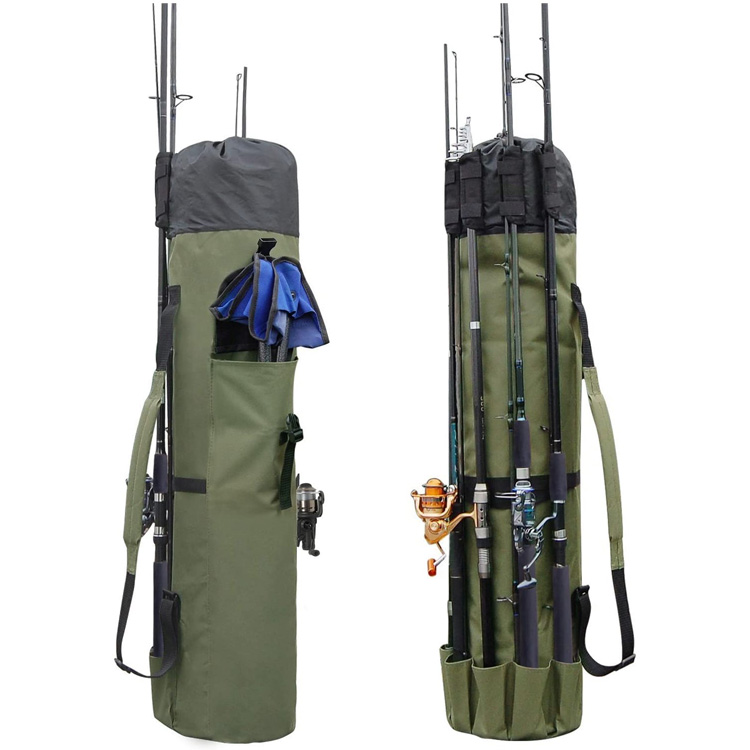 Collapsible Outdoor Fishing Rod Tackle Bag With Large Capacity Design
