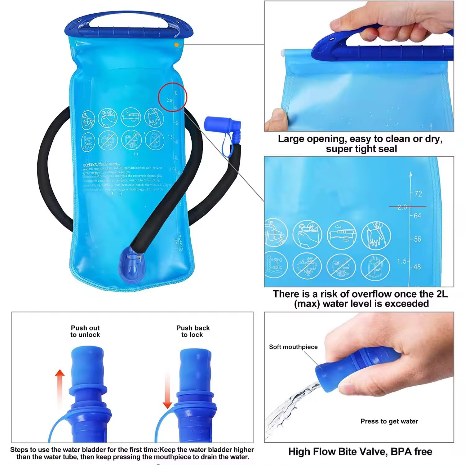 Trendy Hydration Backpack Custom Water Backpack with Rain Cover 2L Water Bladder