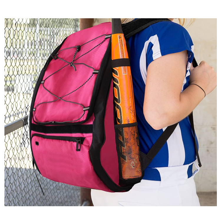 Outdoor Sport Gear Baseball Backpack Softball Bat Bag with Helmet Holder