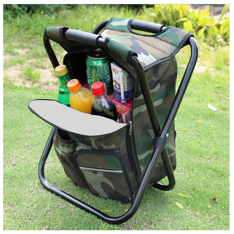 3 In 1 Multi-function Outdoor camping fishing Folding Backpack Cooler Bag Chair