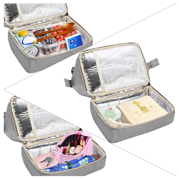 Double Deck Nappy Baby Mommy Women Lunch Bag Diaper Bag Cooler Backpack