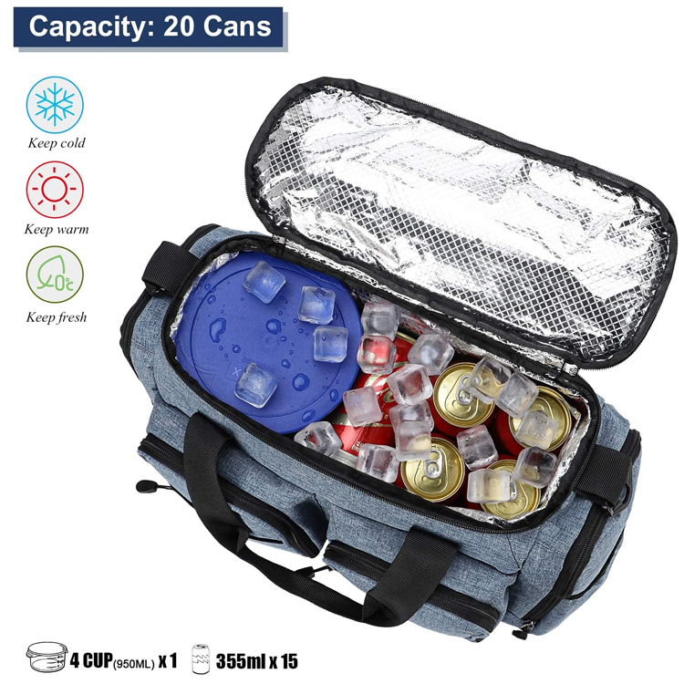 Large Insulated Lunch Bag For Men Women Leakproof Soft Cooler Bag With Multiple Pockets
