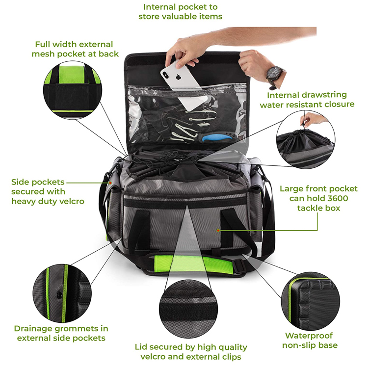 Waterproof Fishing Tackle Box Bag Portable Fishing Tackle Storage Bags