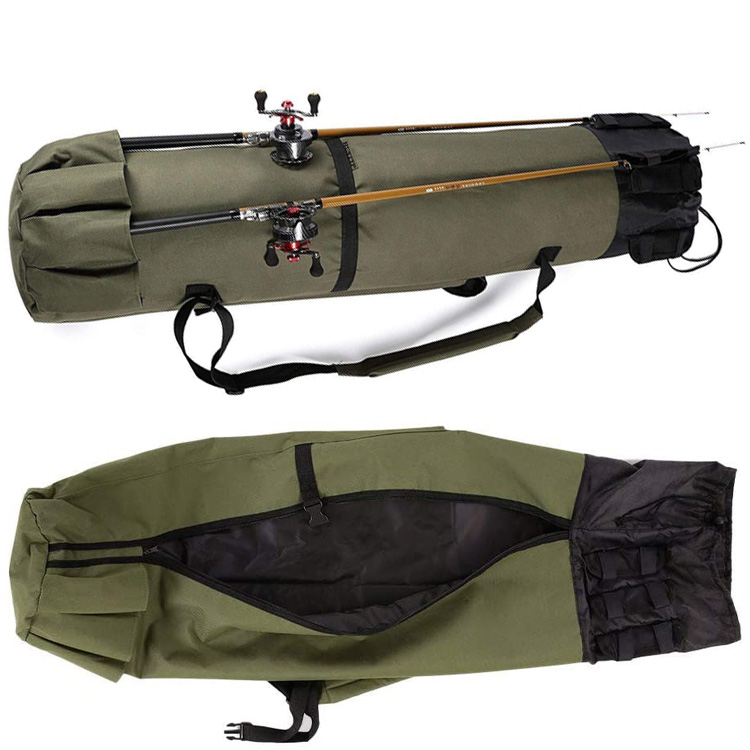 Collapsible Outdoor Fishing Rod Tackle Bag With Large Capacity Design