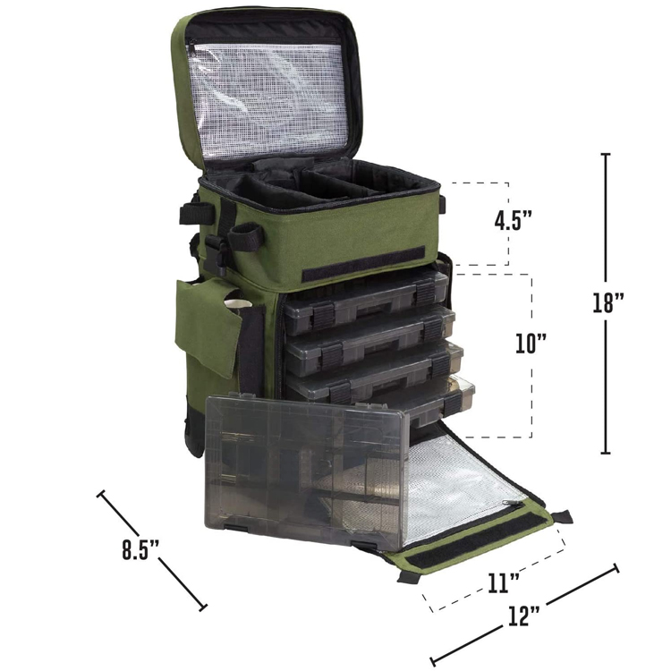 Wholesale Rolling Fishing Tackle Box Waterproof Fishing Tackle Bag