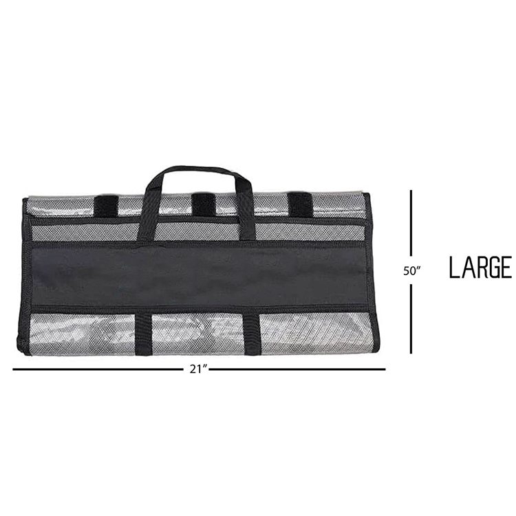 Customized Size Black Rubber Mesh Fishing Lure Bag with Handle