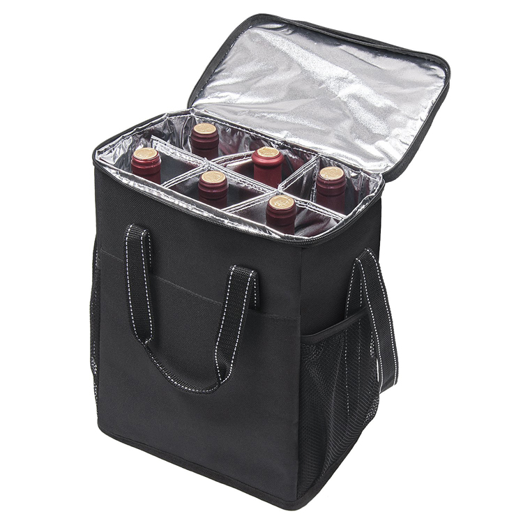 Wholesale 6 Bottle Wine Portable Picnic Thermal Insulated Waterproof Wine Cooler Bag