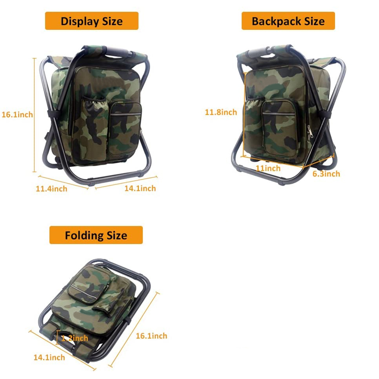 3 In 1 Multi-function Outdoor camping fishing Folding Backpack Cooler Bag Chair