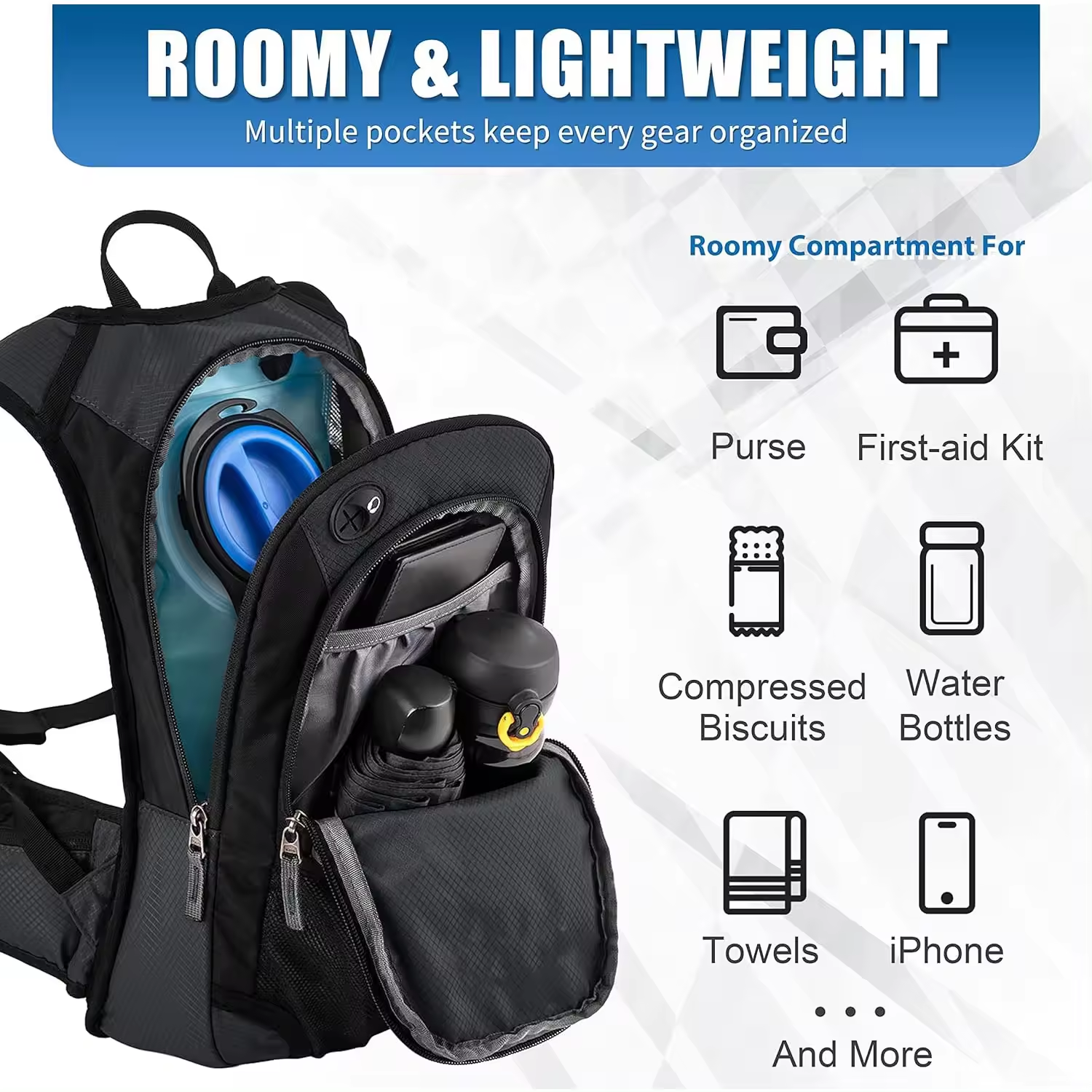 Stylish Hydration Hiking Water Backpack Hydration Pack Backpack with 2L Bladder