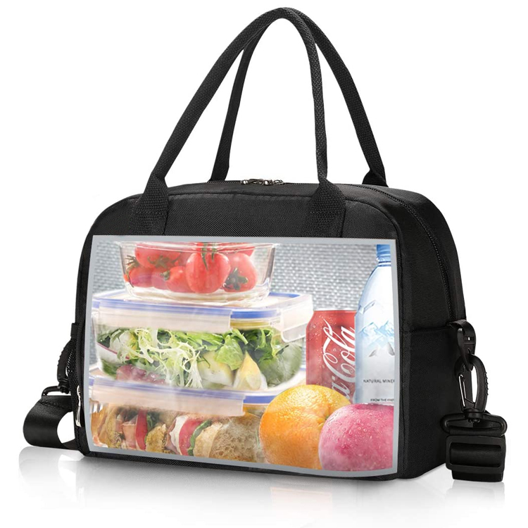 Outdoor Good Quality Food Delivery Insulated Picnic Bag Printed Thermal Cooler Tote Lunch Bag With Zipper