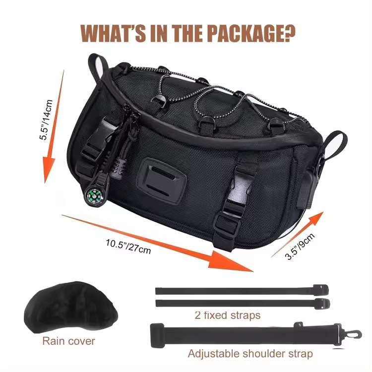 Function Tear-Resistant Motorcycle Travel Bag Motorcycle Handlebar Bag with USB Charge Port