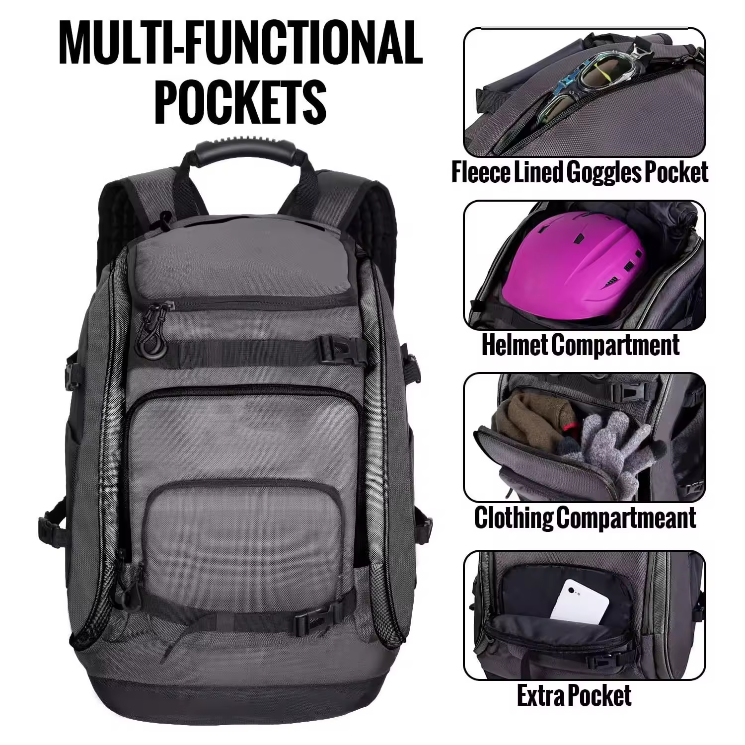 New Fashion Boot Bags Custom Logo 65L Waterproof Skiing Snowboarding Travel Luggage Backpack