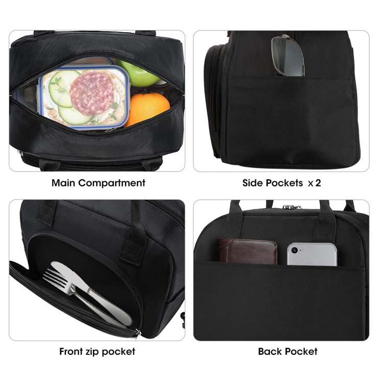 Outdoor Good Quality Food Delivery Insulated Picnic Bag Printed Thermal Cooler Tote Lunch Bag With Zipper