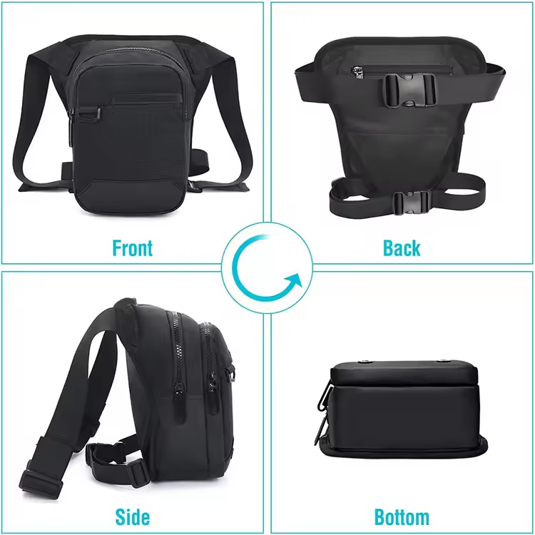 Multi-Function Durable Waterproof Motorcycle Rider Leg Bag Moto Thigh Bag With Removable Strap