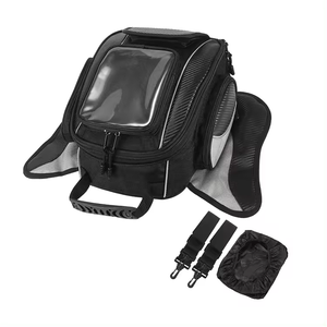 Multi-Functional Large Capacity Black 1680D Oxford Waterproof Motorcycle Tank Bag Moto Saddle Bag with Strap