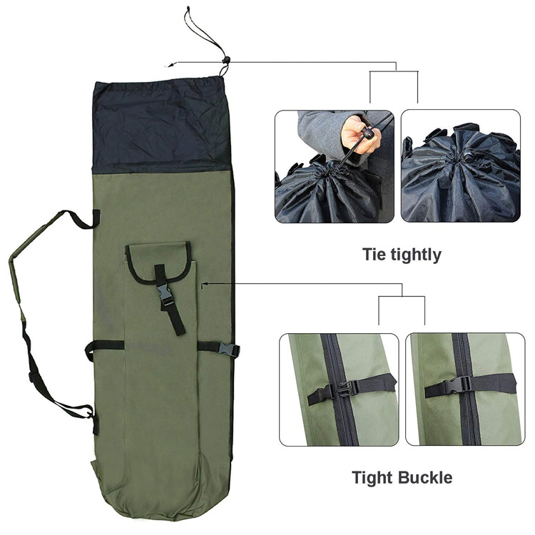 Collapsible Outdoor Fishing Rod Tackle Bag With Large Capacity Design