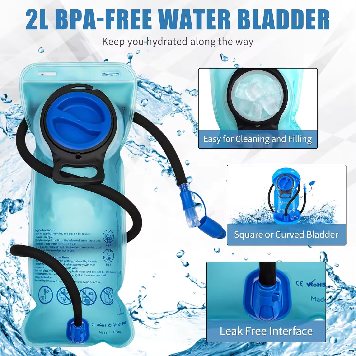 Stylish Hydration Hiking Water Backpack Hydration Pack Backpack with 2L Bladder
