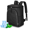 Custom Wholesale Outdoor Polyester Insulated Cooler Lunch Delivery Bags Picnic Travel Black Backpack