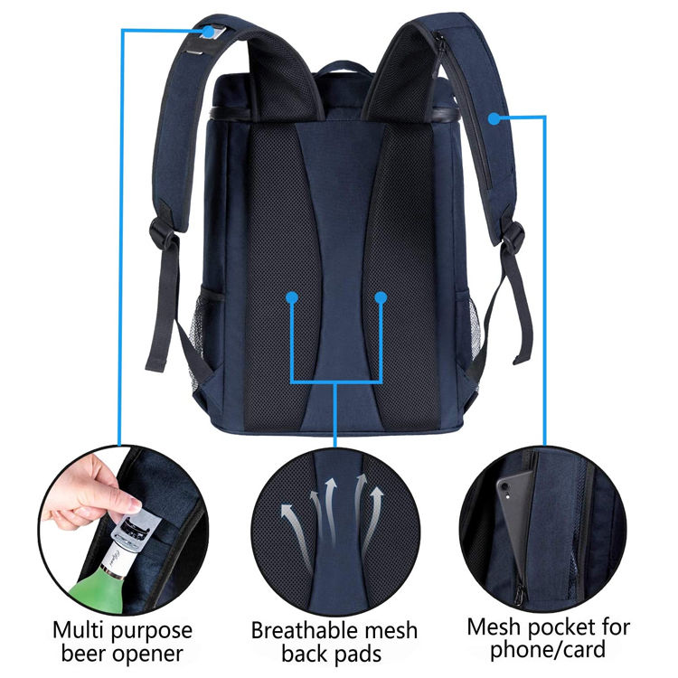 Custom Premium Cheap Big Can Aluminum Foil High Capacity Golf Champagne Wine Milk Beer Picnic Backpack Insulated Cooler Bag