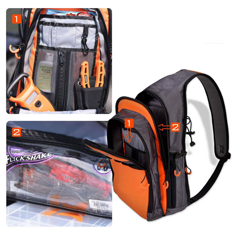 Customize Bag Fishing Tackle Bags With Rod Holder Waterproof Sling Fishing Bags