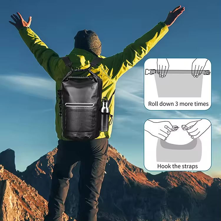 Function Roll Top Dry Bags Dry Bag 20L With Phone Holder For Boating Kayaking Surfing