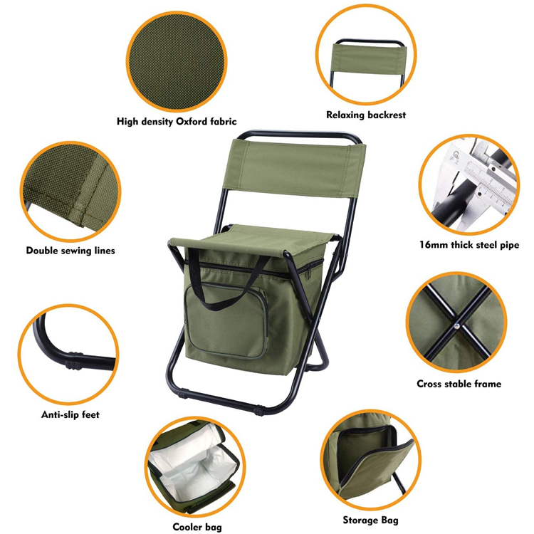 Multi-Function Outdoor Armchair Cooler Bag Folding Fishing Chair Bag