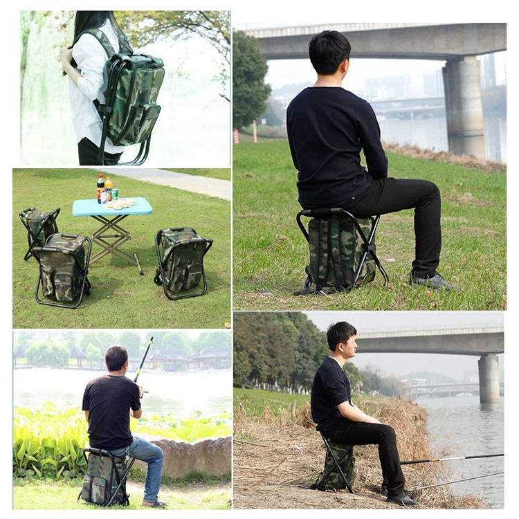 3 In 1 Multi-function Outdoor camping fishing Folding Backpack Cooler Bag Chair