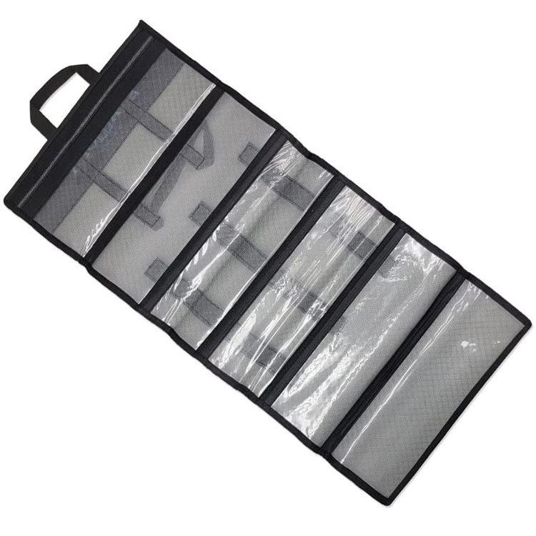 Customized Size Black Rubber Mesh Fishing Lure Bag with Handle