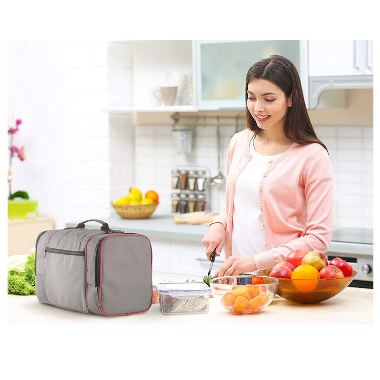 Waterproof Unisex Meal Prep Bag Fitness Insulated Thermal Cooler Bag With 6 Food Portion Control Containers Meal Cooler Bag