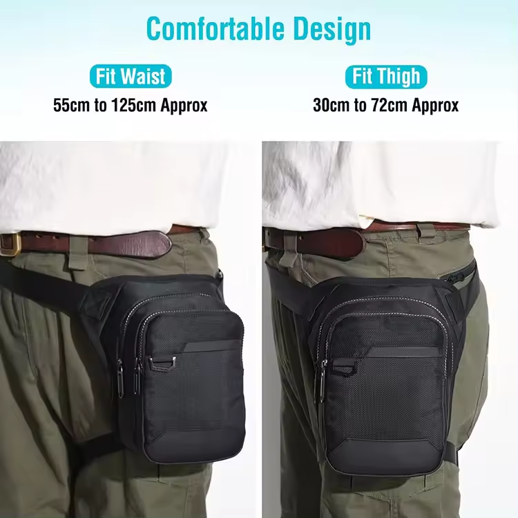 Multi-Function Durable Waterproof Motorcycle Rider Leg Bag Moto Thigh Bag With Removable Strap