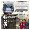 Custom Logo Extra Large Rolling Trolley With Cooler Compartment Fishing Bag Backpack Straps Tackle Box Storage