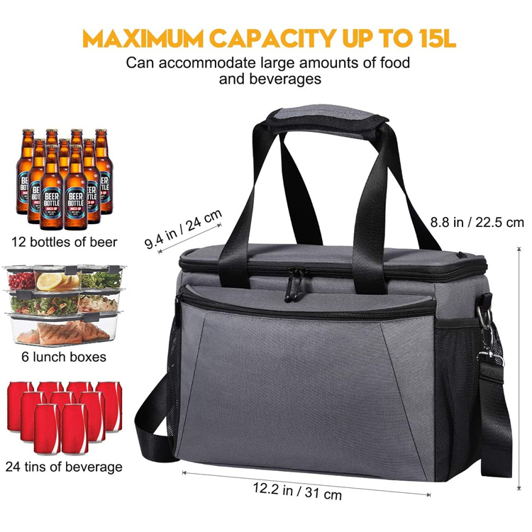 Small Waterproof Lunch Bag For Kids Adult Custom Logo Insulated Thermal Lunch Box Soft Cooler Bag With Shoulder Strap