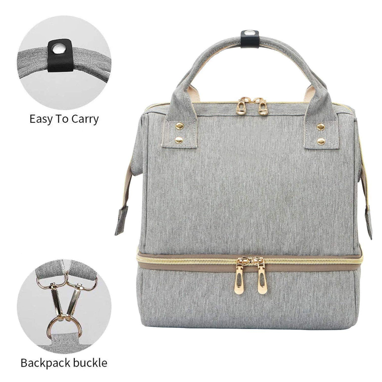 Double Deck Nappy Baby Mommy Women Lunch Bag Diaper Bag Cooler Backpack